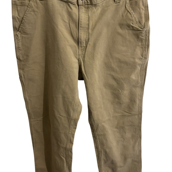 Carhartt Men’s 42x30 Duck Canvas Cargo Pants Stretch Utility Relaxed Tan Workear - Picture 3 of 10